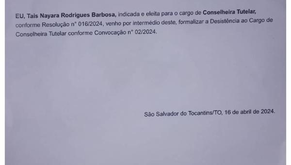 02. TERMO DE DESISTÊNCIA AO CARGO DE CONSELHEIRA TUTELAR
