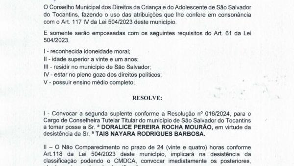 CMDCA - CONVOCAÇÃO Nº 03.2024