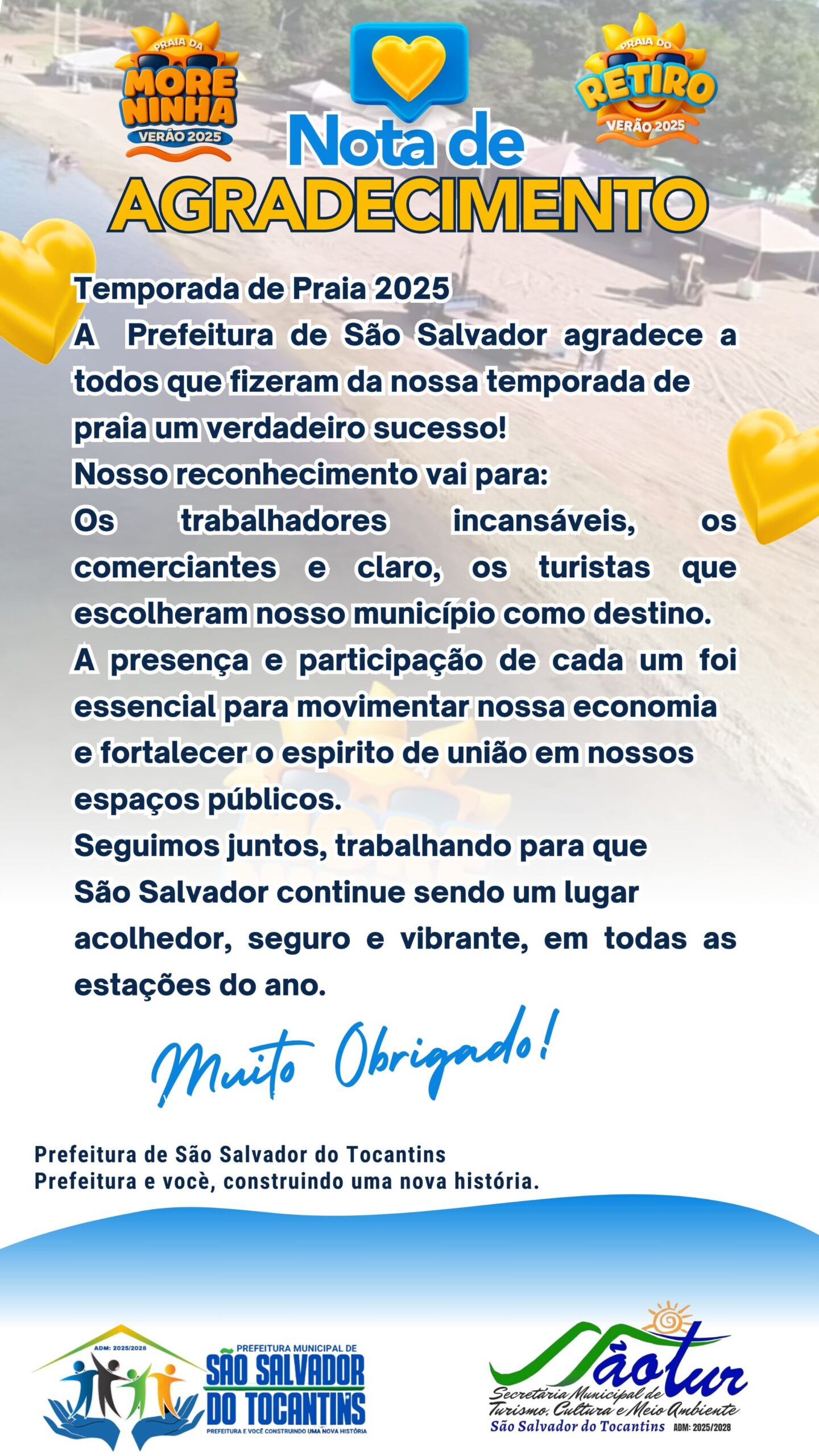 💛 Gratidão que transborda! 🌊☀️