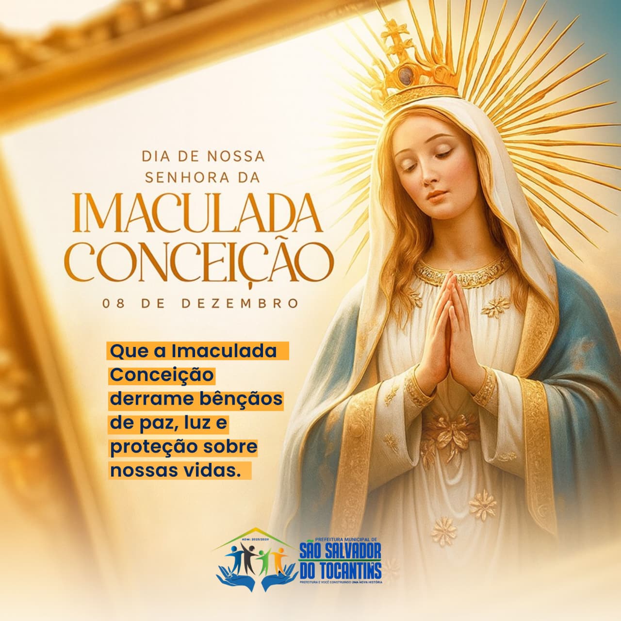 DIA DE NOSSA SENHORA IMACULADA CONCEIÇÃO – 08 DE DEZEMBRO